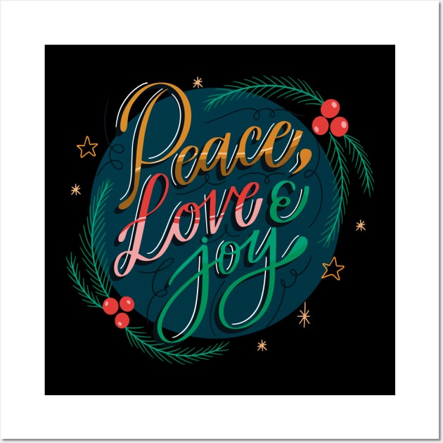 Peace Love And Joy Wall Art by Little Treasures